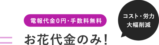 電報代金０円・手数料無料