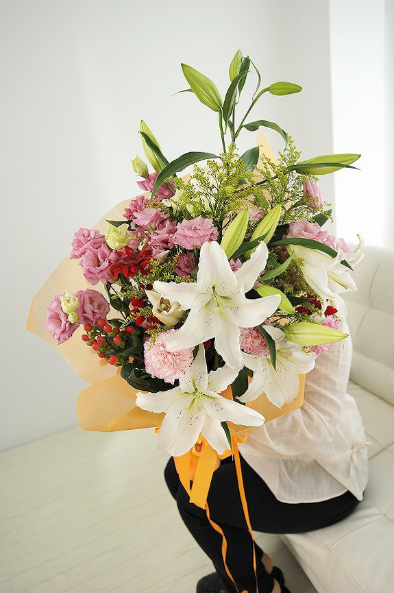 花束 ビタミンカラー 花束 ブーケ 花束 大きめ 開店祝いの花や胡蝶蘭などお祝いの花とフラワーギフトならビジネスフラワー