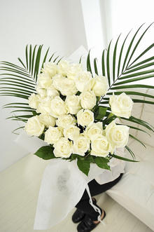 花束　高級バラ（白） 30本