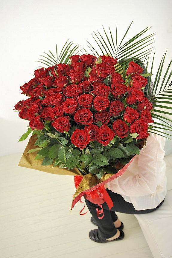 祝い花や供花の販売 ネットの花屋 ビジネスフラワー 花束 ブーケ 花束 高級バラ60本 赤