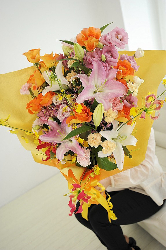 花束 ビタミンカラー 大 祝い花と供花の販売 ネットの花屋 ビジネスフラワー