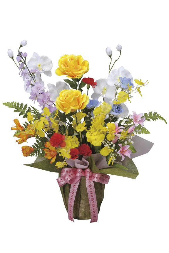 祝い花と供花の専門店ビジネスフラワー 造花アート アレンジメント アーティシャルフラワー 開運8色フラワー