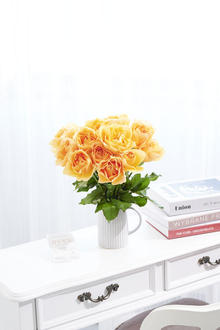 花瓶フラワー・フラワーベース　アンティークジャグ（シングル/小）　オレンジバラ12本