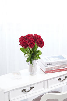 花瓶フラワー・フラワーベース　アンティークジャグ（ツイン/小）　赤バラ12本