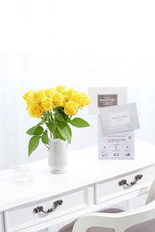 ［オンラインギフト（プラチナコース）セット］花瓶フラワー・フラワーベース　アンティークジャグ（ツイン/小）　黄色バラ12本