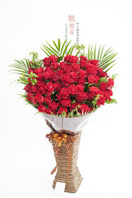 <center>新鮮な高級バラを使用<br>豪華なスタンド花</center><center>27,500円(税込)</center>