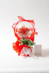 <center>ポインセチアがポイント！<br>クリスマス限定バルーン</center><center>5,500円(税込)</center>