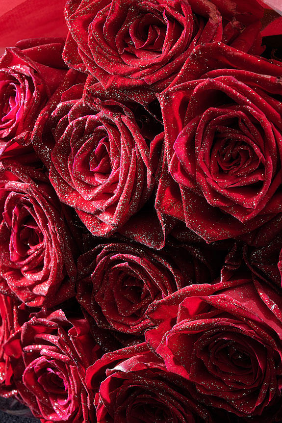 豪華なシルバーラメ仕様（ダイヤモンド）入り薔薇の花束・ブーケ商品です。