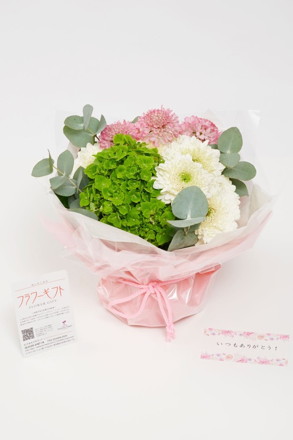 <p>1枚無料でメッセージカードをご用意することができますので、プレゼントやお祝いの贈り花としてもご利用いただけます。</p>