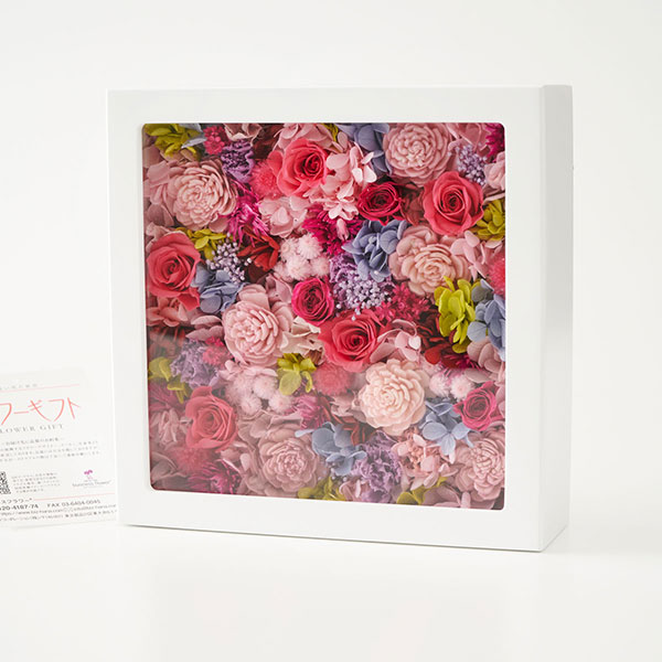 プリザーブドフラワー　glass box 代案花器